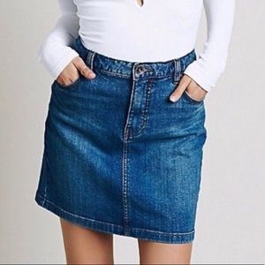 Free People dark wash denim skirt